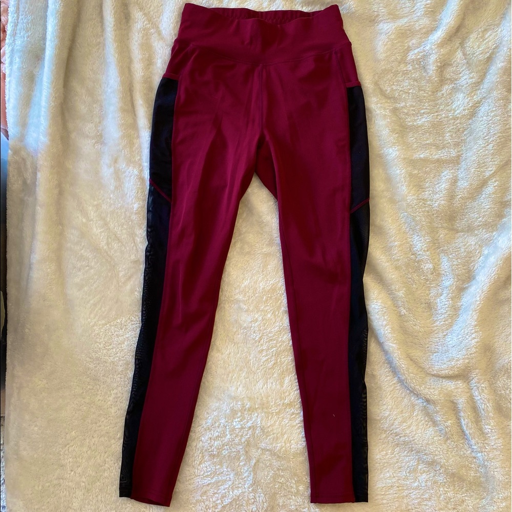 Mesh Panel Leggings with Pockets